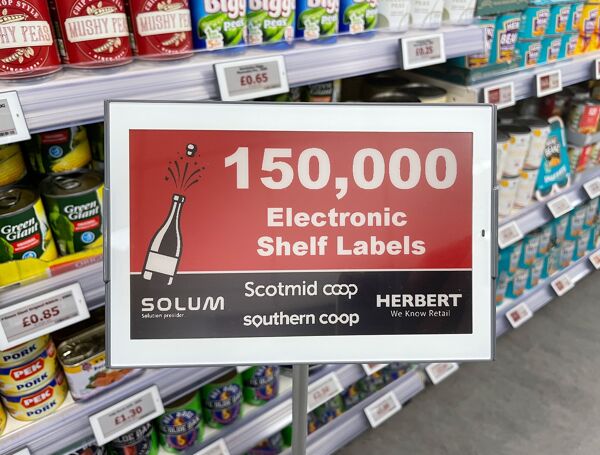 SOLUM ESLs are currently deployed to Scotmid Co-op and Southern Co-op to over 40 stores and have just crossed the impressive 150,000 label marker.