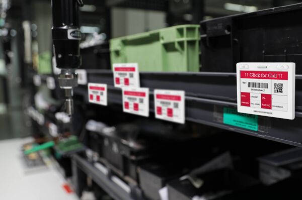 Electronic Shelf Labels as signage in a factory