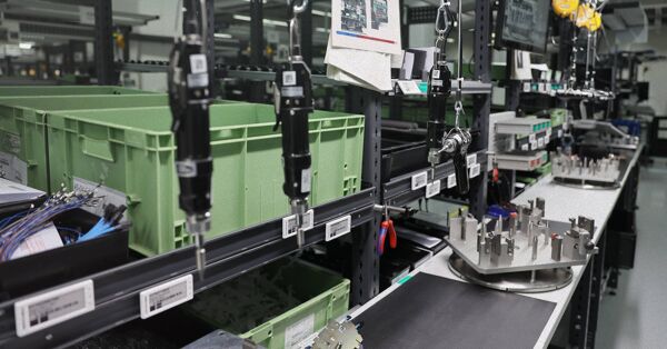 Electronic shelf labels in an industrial factory