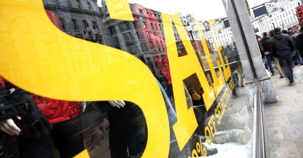 Sale signage on a shop window