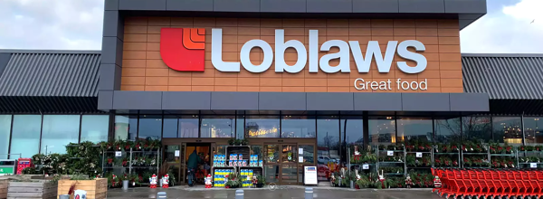 The entrance to the Loblaws grocery store on Leslie street, Canada