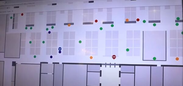 A screen displaying the map of active ESL across Macy's Department Store.