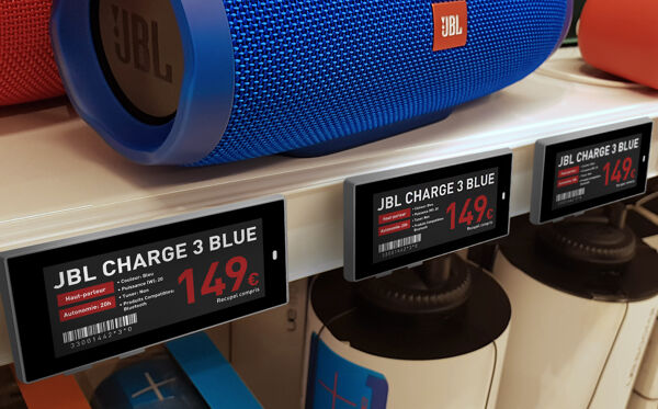 Electronic Shelf Price label of JBL Speakers