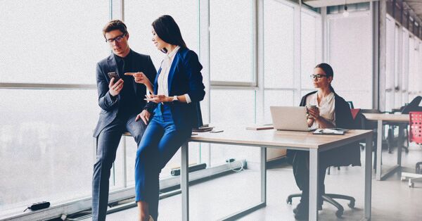 Workplace communication powered by mobile devices and computers