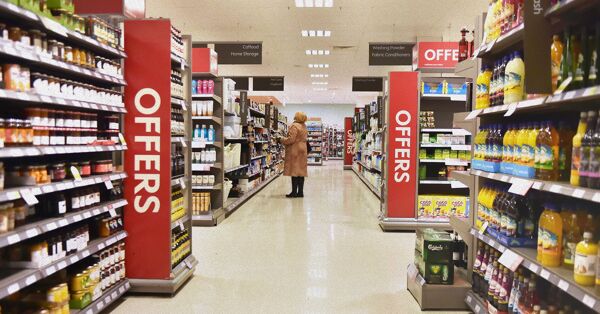 Sale in a big supermarket