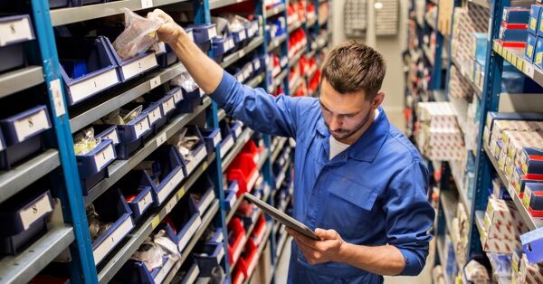 A Worker Picking in the Warehouse